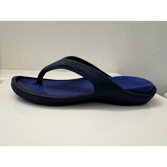 Crocs Blue Unisex Flip Flop Sandals Womens 8/Mens 6 - Picture 10 of 13